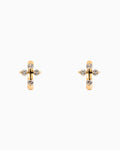 Cross Huggie Hoop Earrings