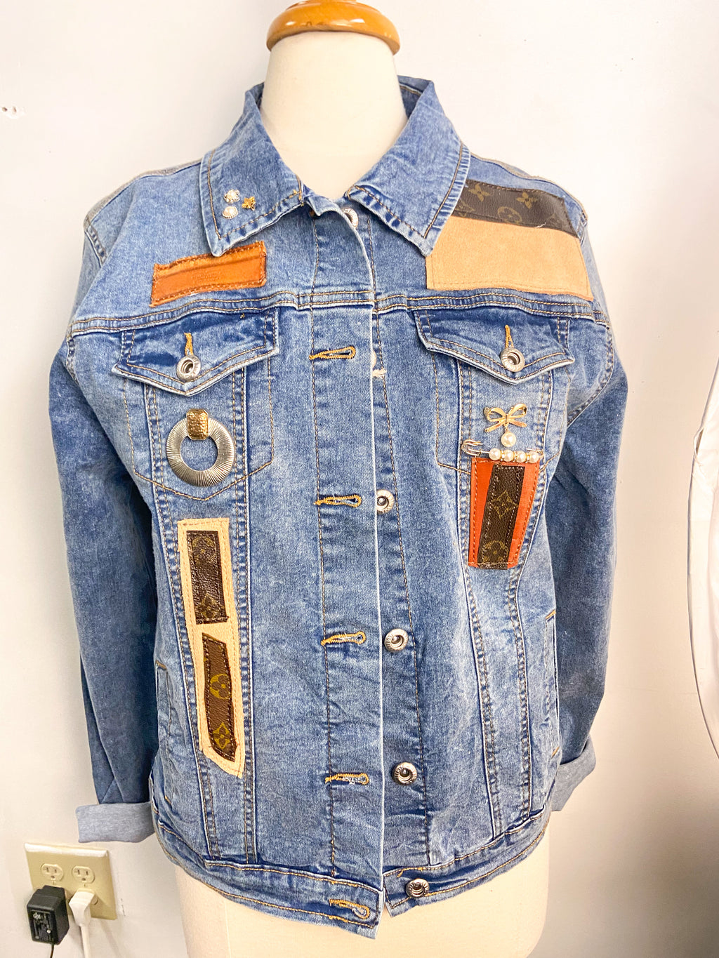 OOAK LV & Suede Denim Jacket