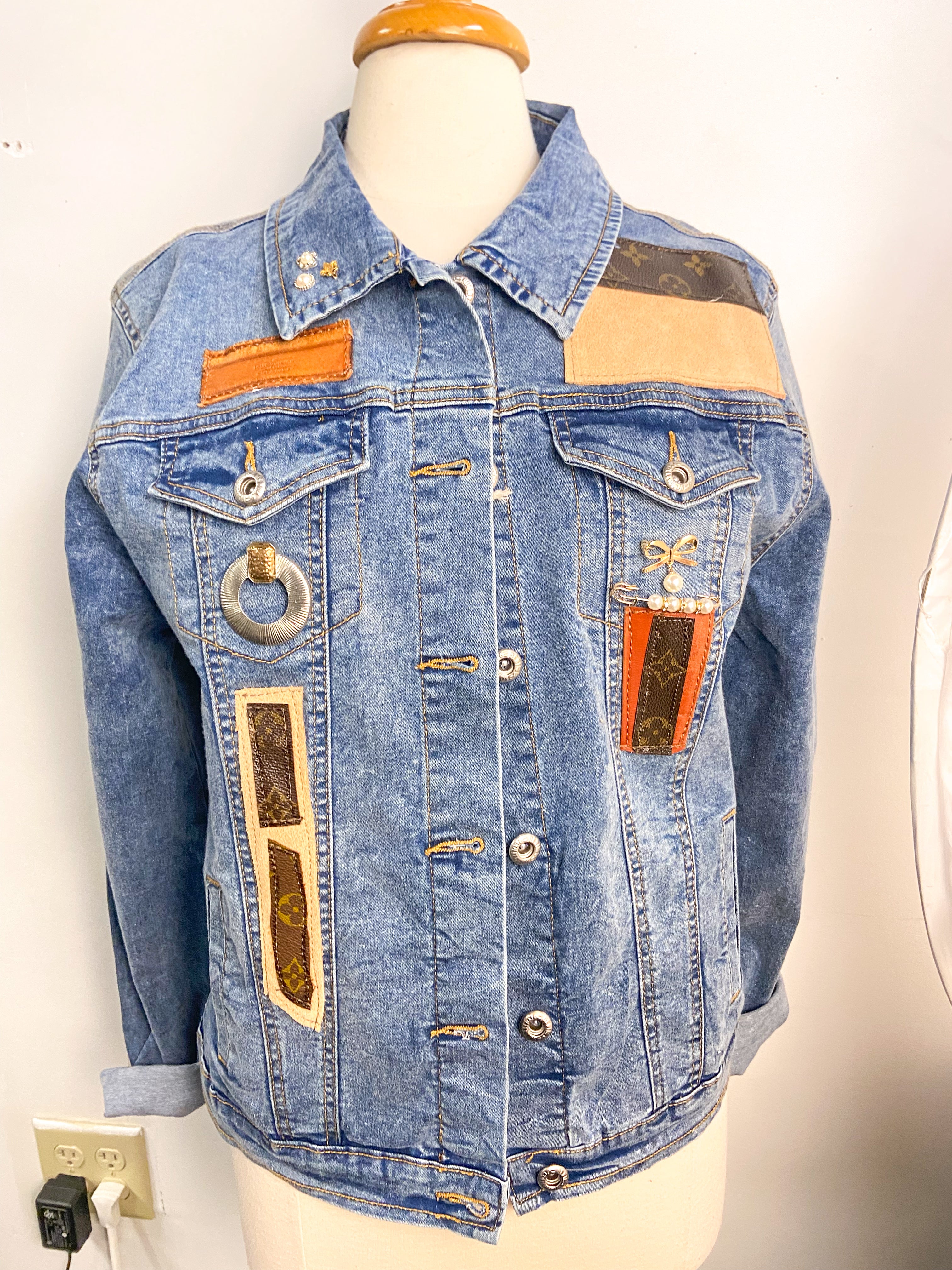OOAK LV & Suede Denim Jacket