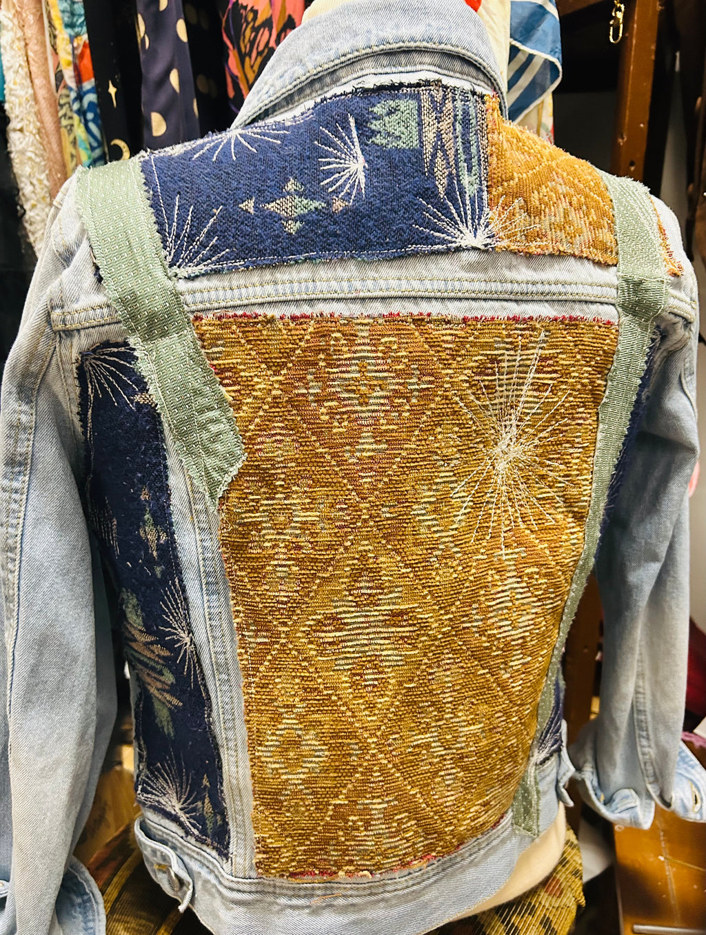 Libby Story “Gilded Starburst” One-of-a-Kind Denim Jacket