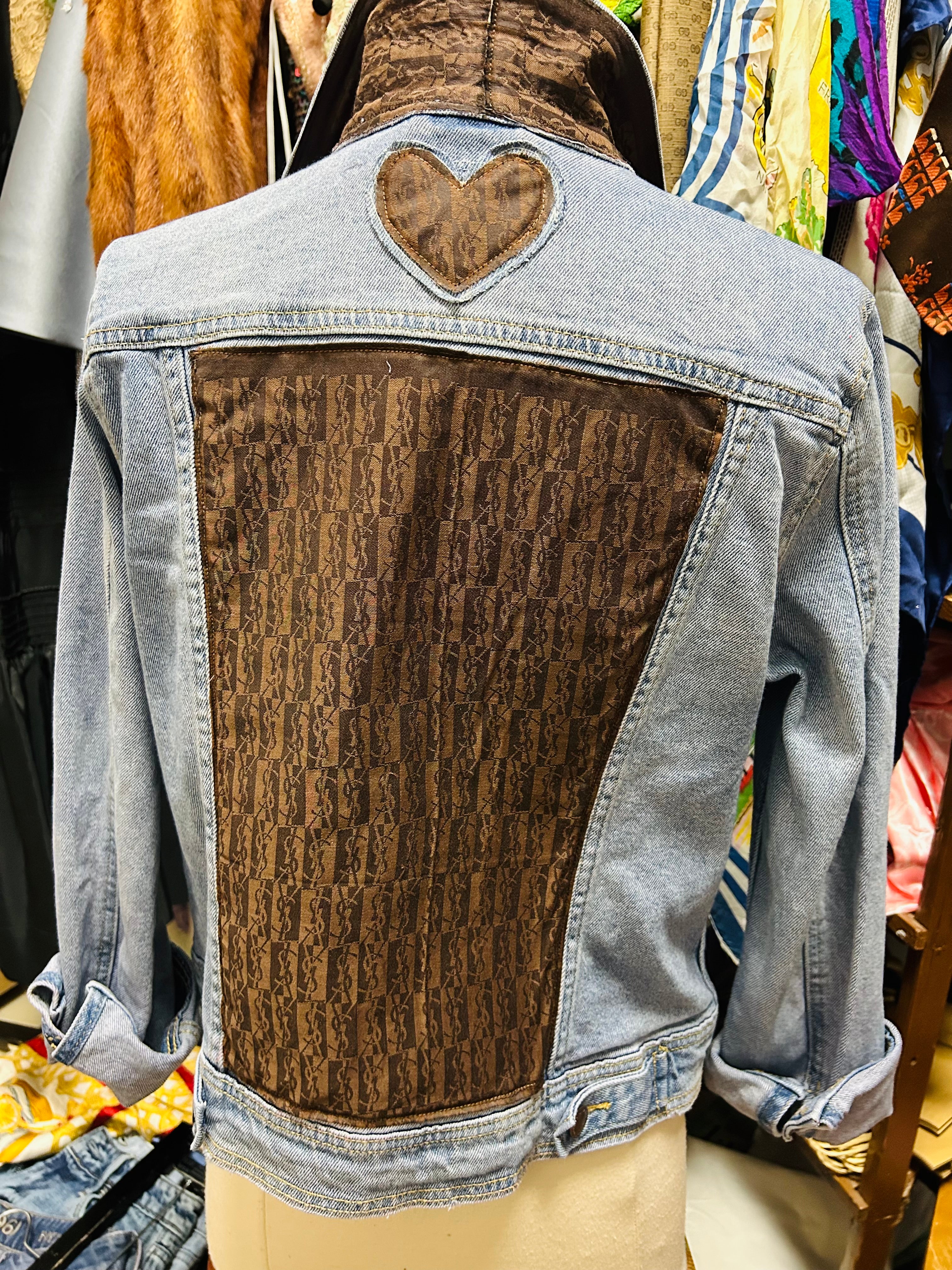 OOAK YSL Scarf Denim Jacket