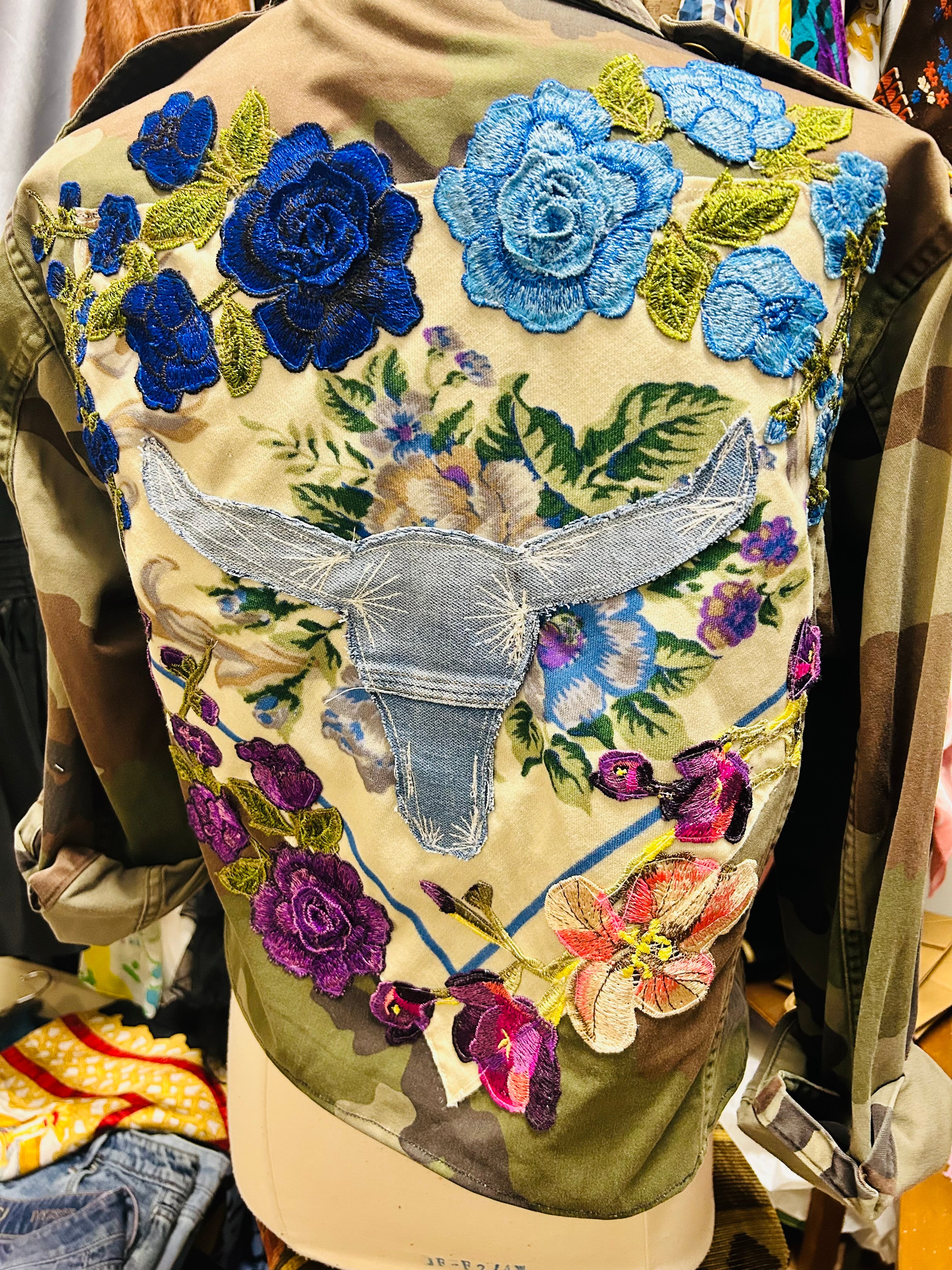 OOAK Vintage Military Scarf/Remix Jacket