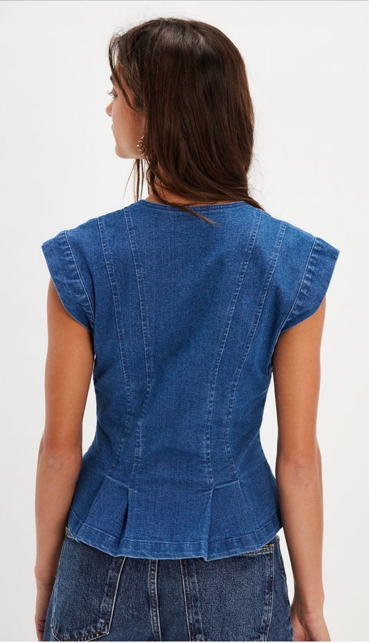 FREE PEOPLE DYLAN DENIM VEST
