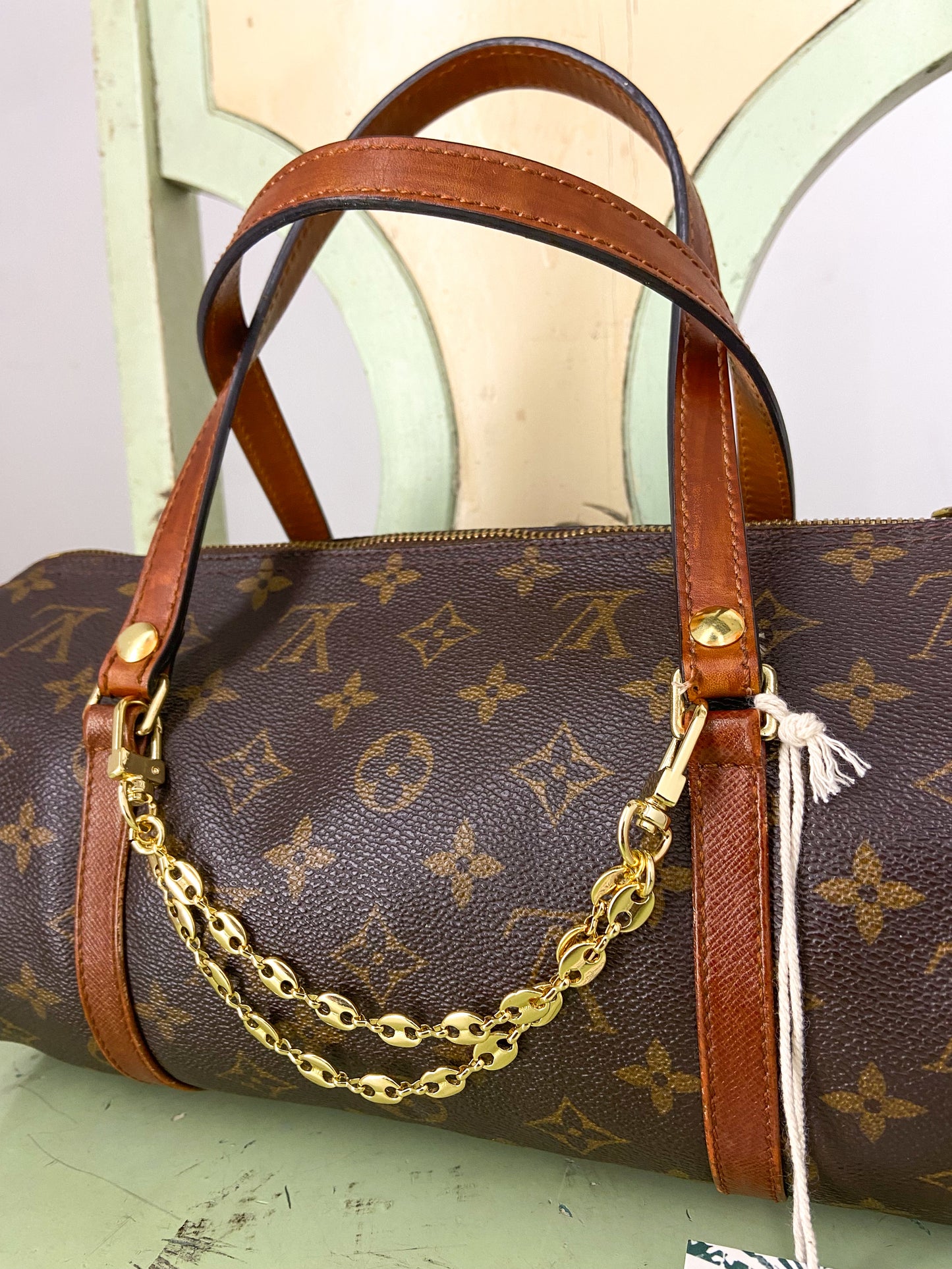 OOAK Authentic Vintage LV Papillon 30 Purse with Charms