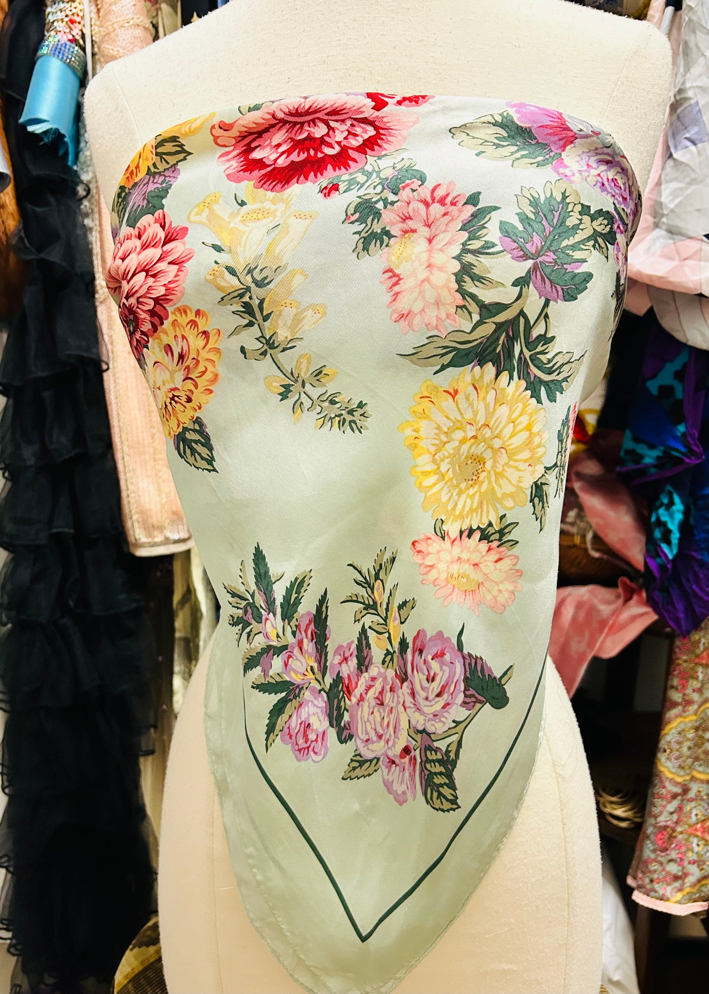 OOAK Vintage Silk Echo Scarf Top