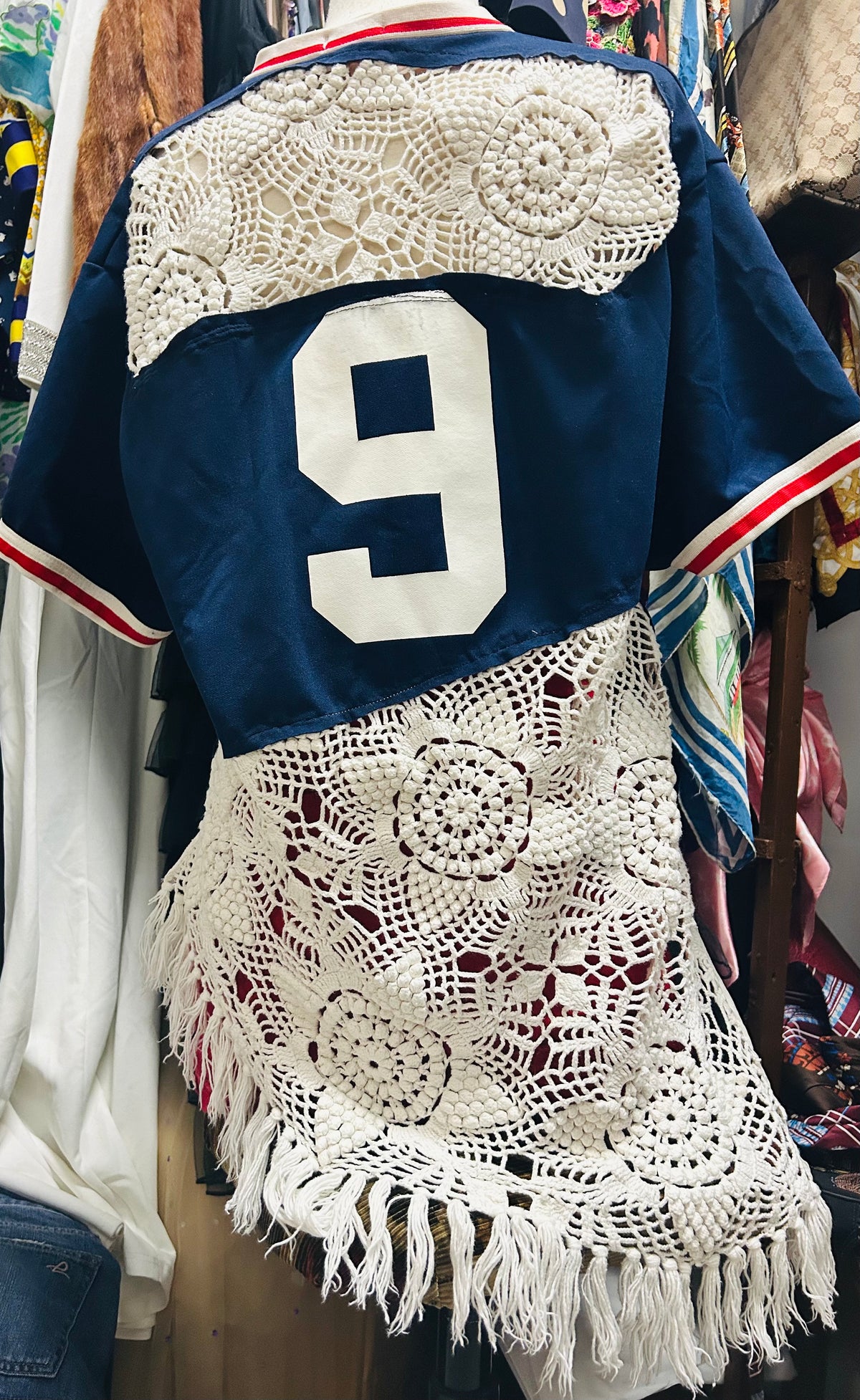 OOAK “Hell Yeah, Damn Right” Upcycled Vintage Jersey Tunic