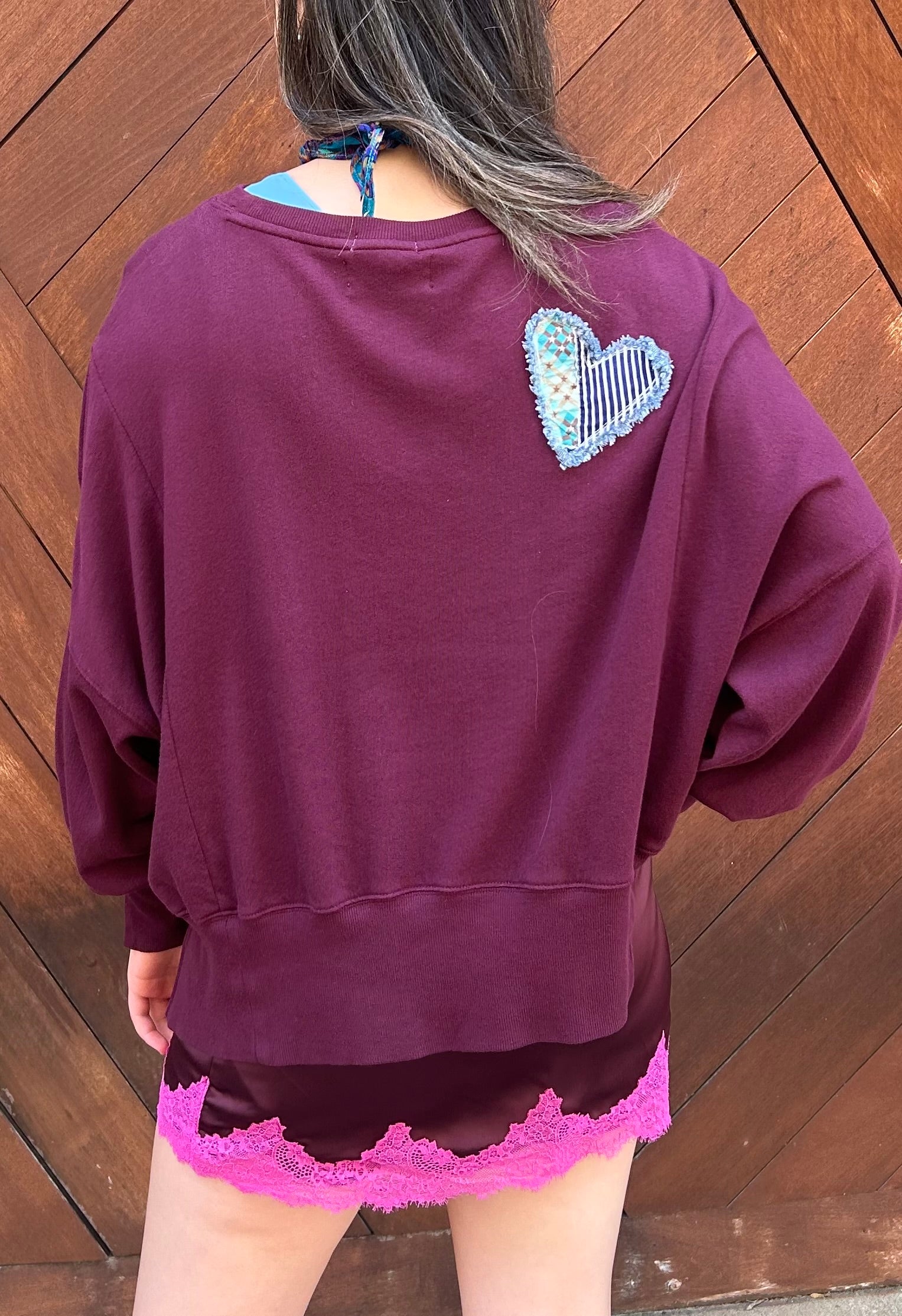 OOAK Dear John Trenton Heart Patchwork Sweatshirt