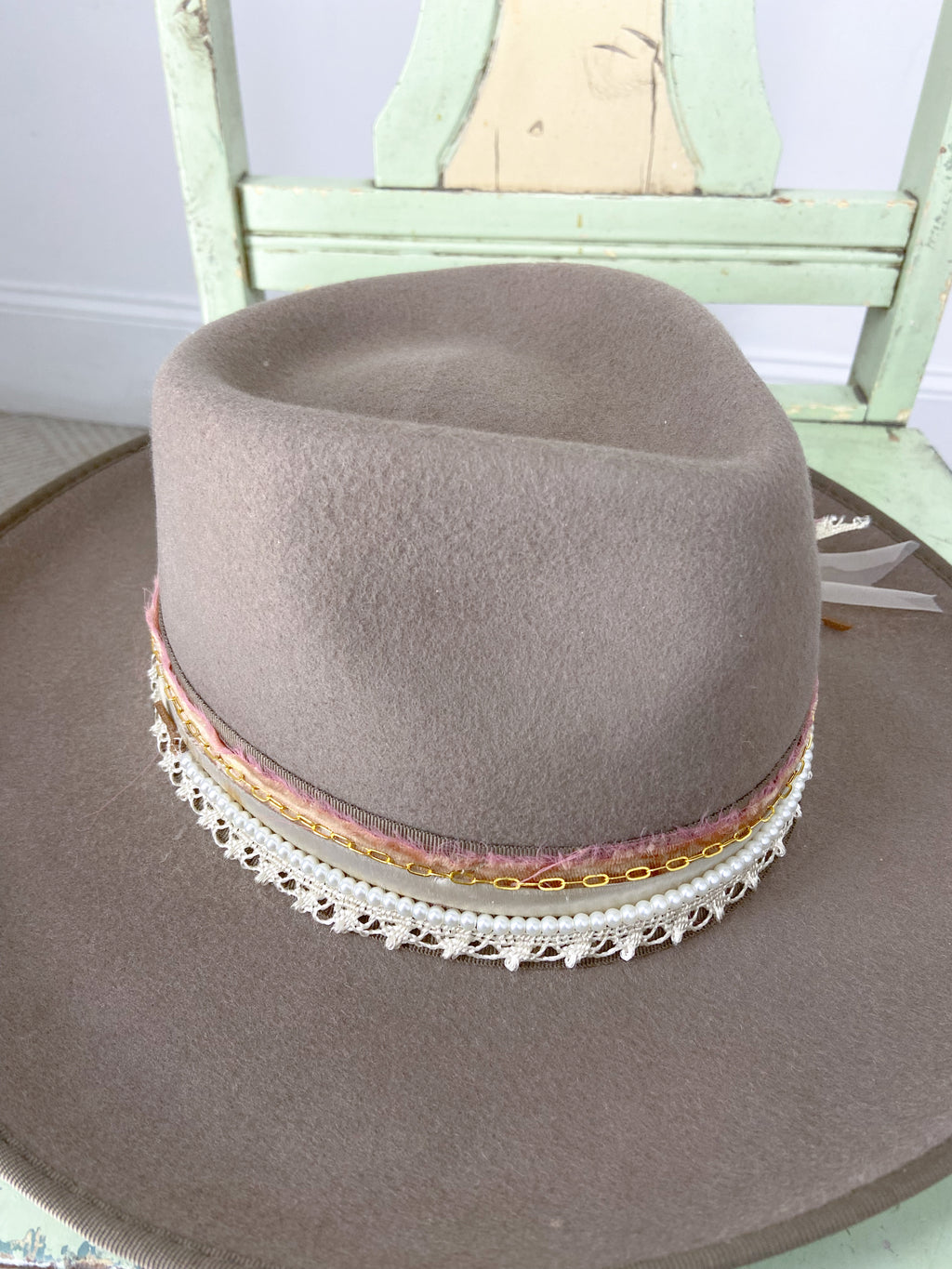 OOAK Peter Grim Taupe Upcycled Wool Hat