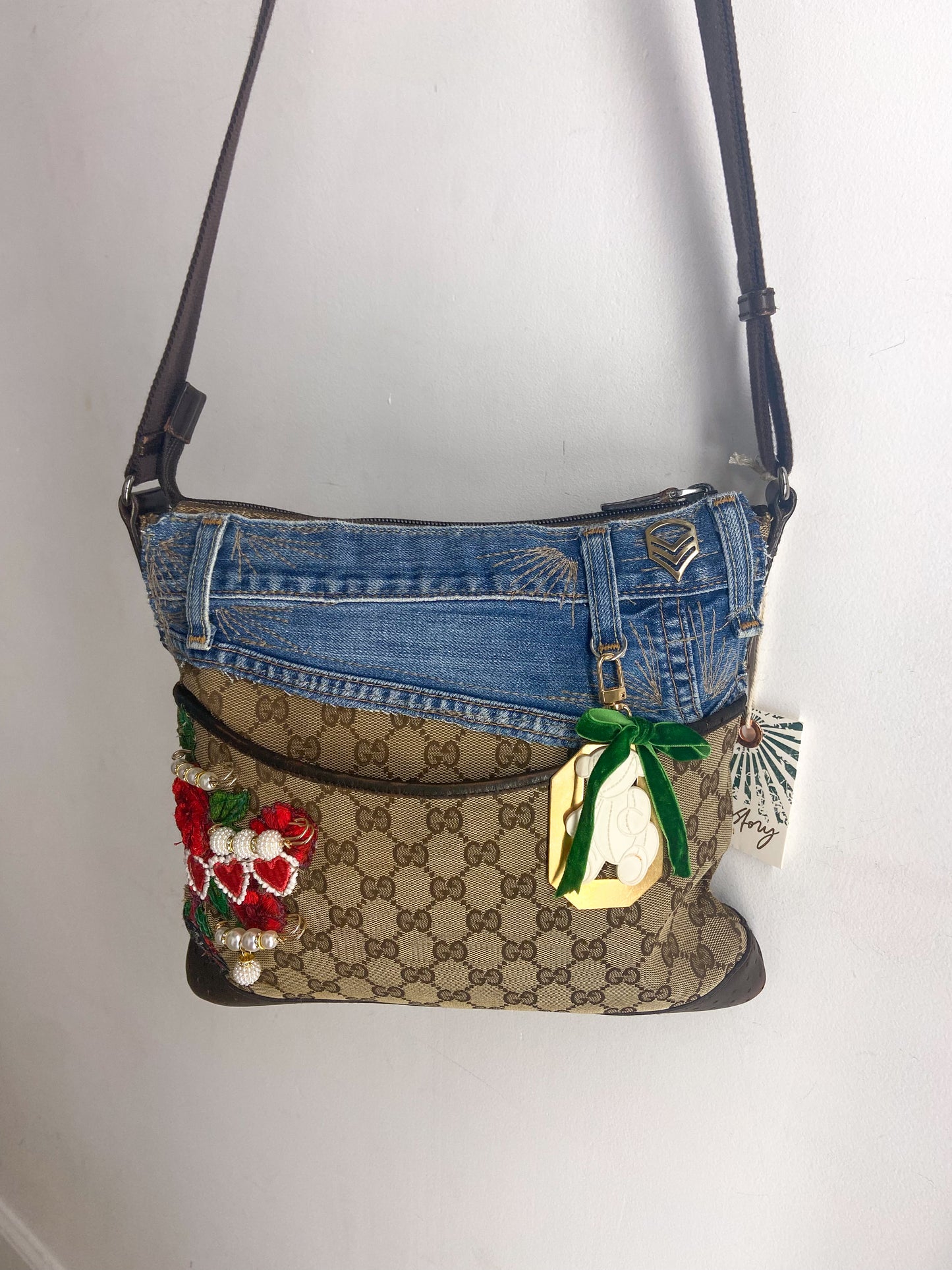 OOAK Vintage Gucci Upcycled Bear Charm Purse