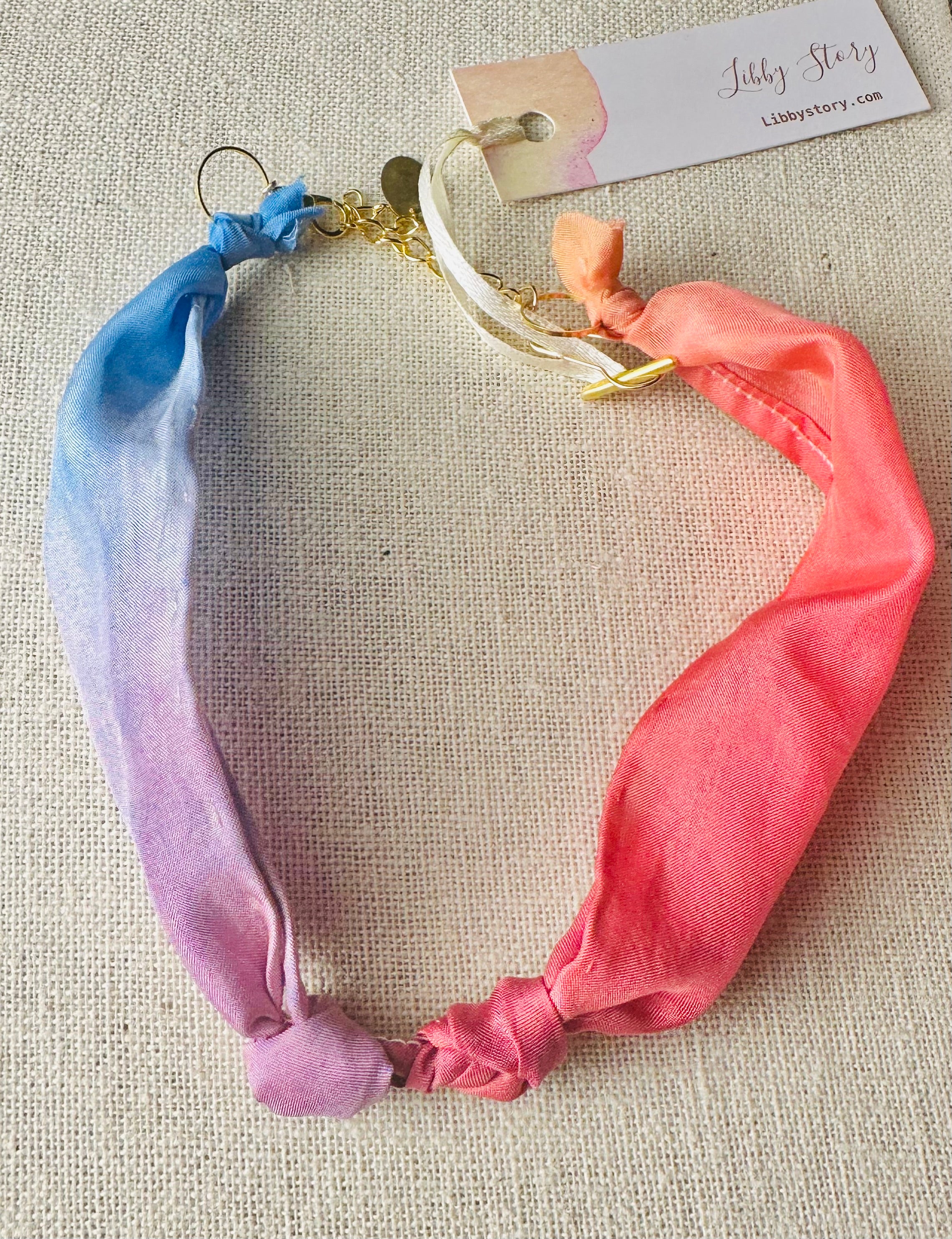Silk Scarf Necklace for Adding Charms