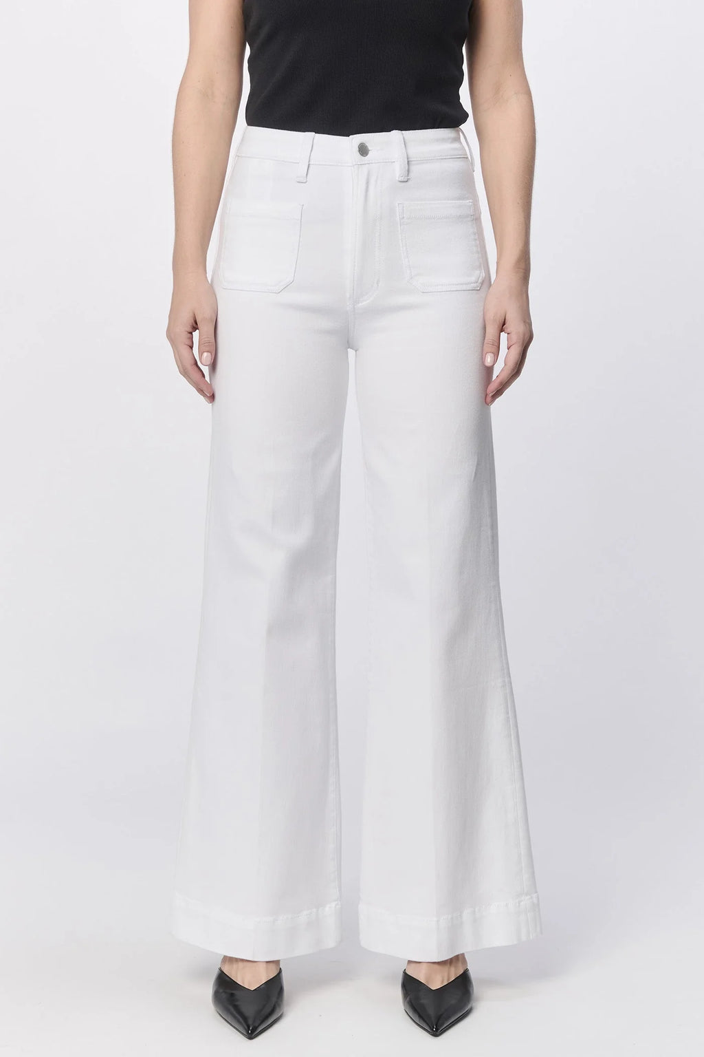 Dear John Fiona Front Pocket White Wide Leg Jean