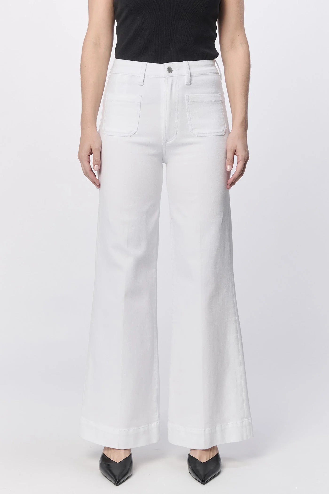Dear John Fiona Front Pocket White Wide Leg Jean