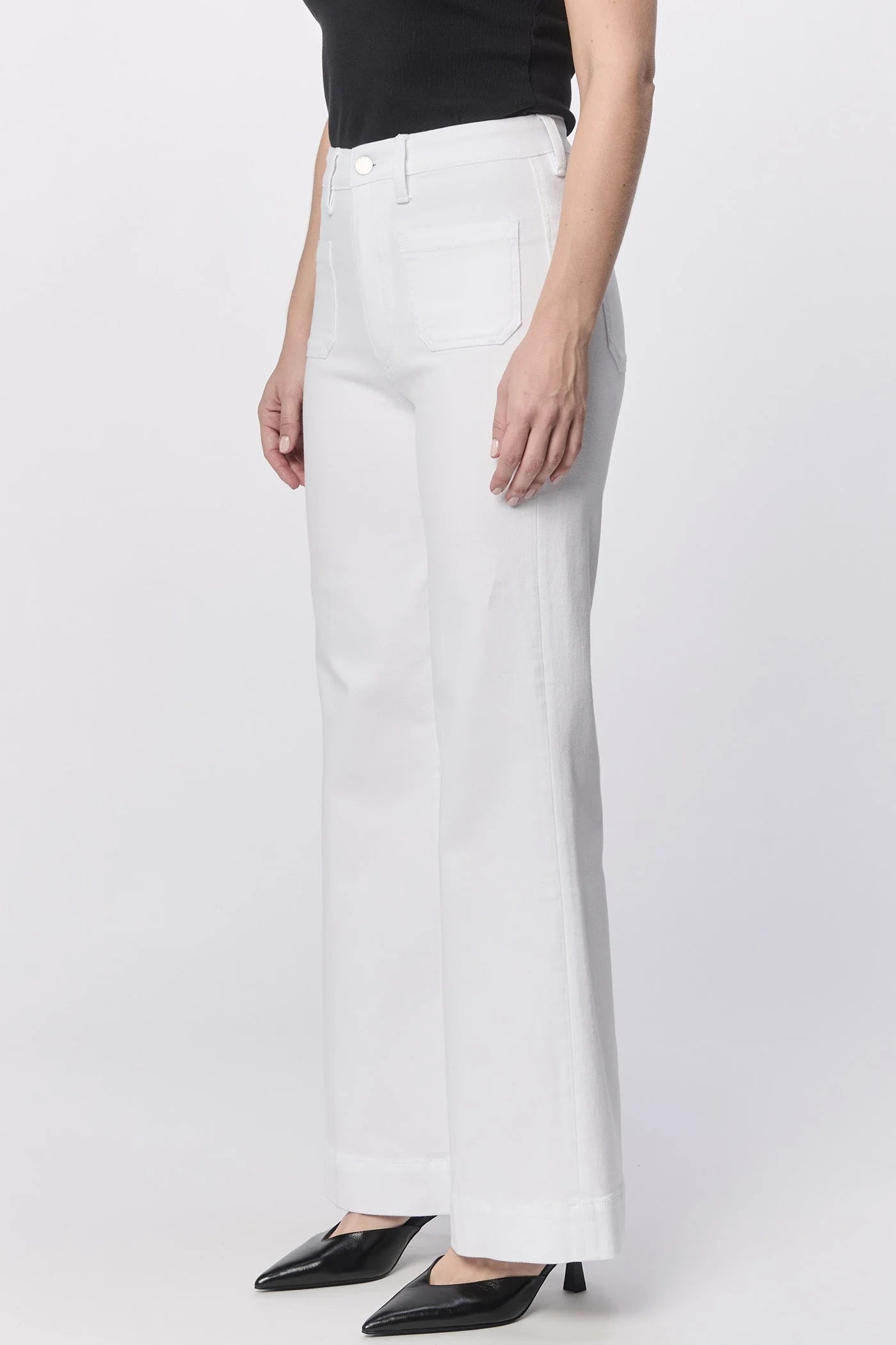 Dear John Fiona Front Pocket White Wide Leg Jean