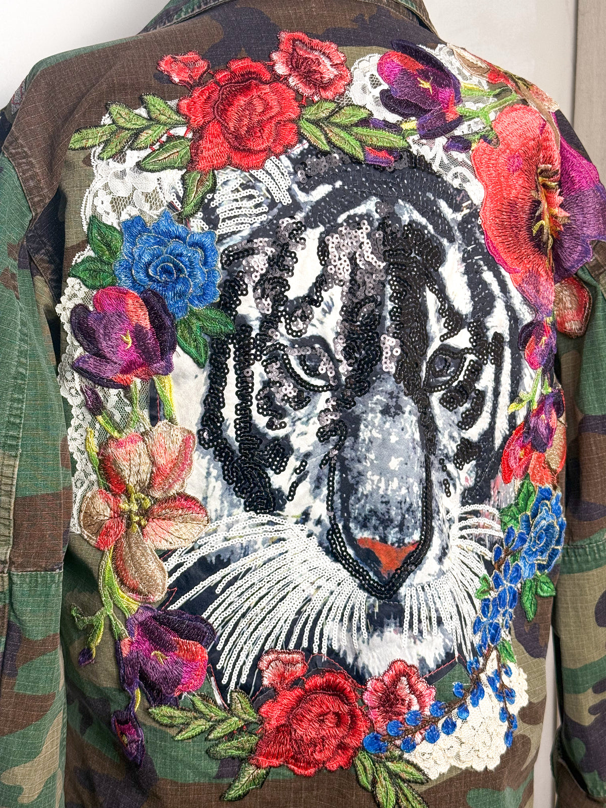 Wild Bloom — One-of-a-Kind Upcycled Military Jacket