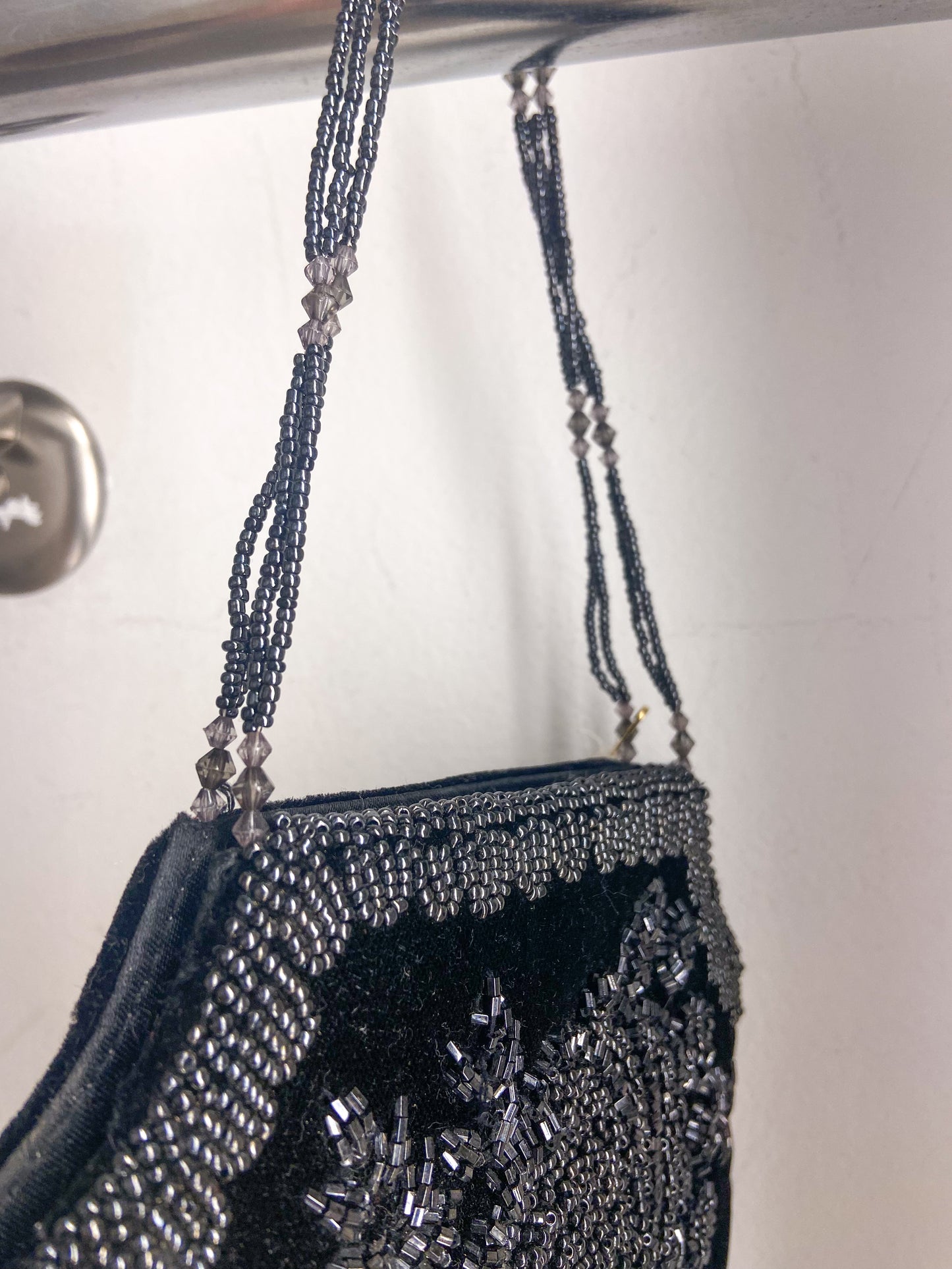 OOAK Vintage Velvet Beaded Evening Purse