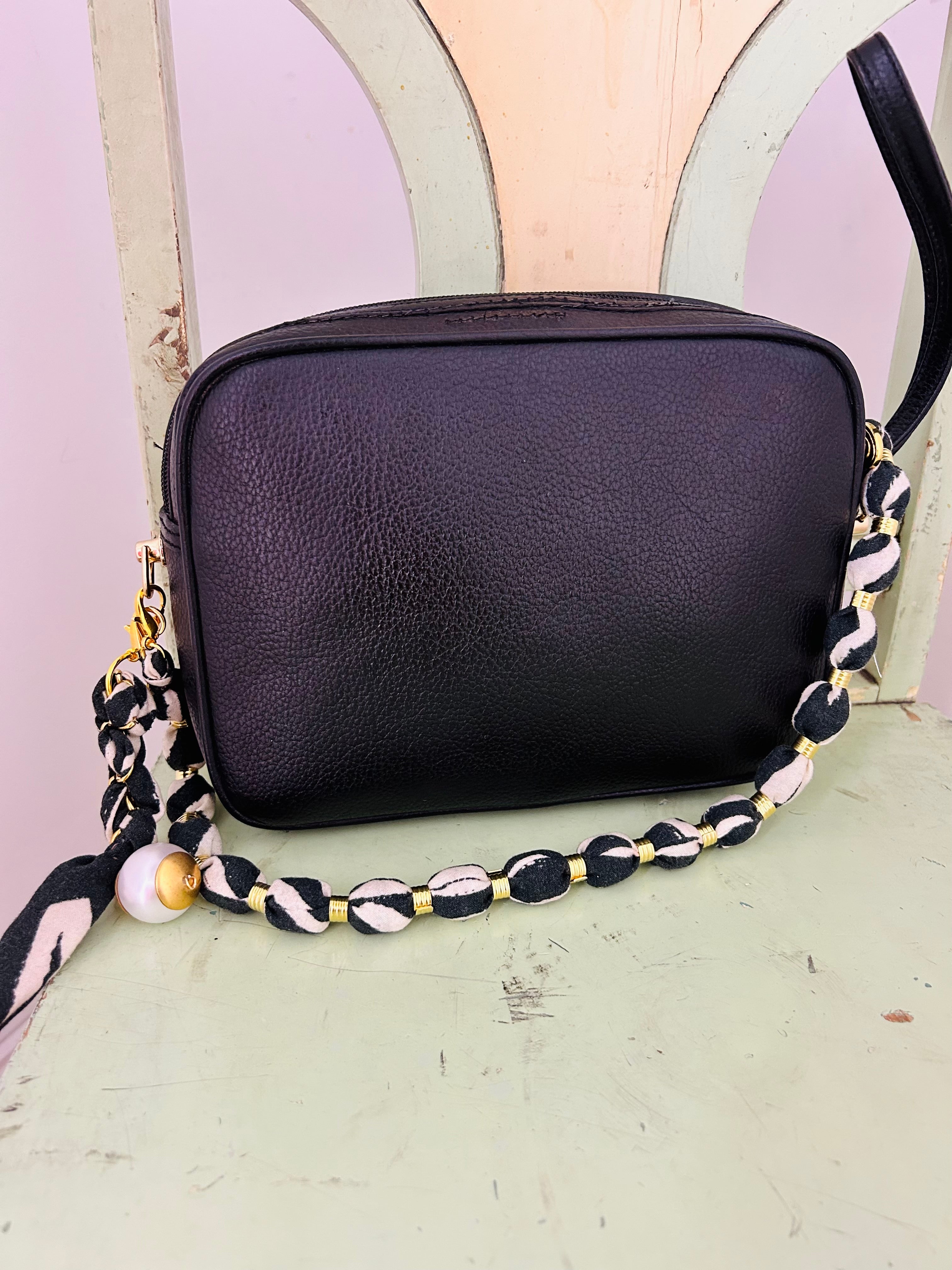 OOAK Vintage Gucci Clutch with Handmade Fabric Bag Strap
