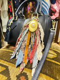 OOAK Brass Pearl & Denim Bag/Boot Charm