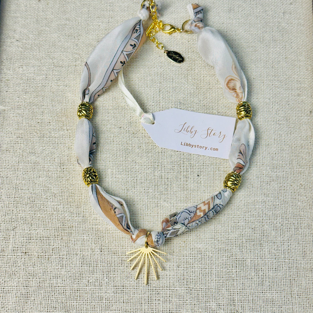 Libby Story Beaded Sunray Scarf Necklace