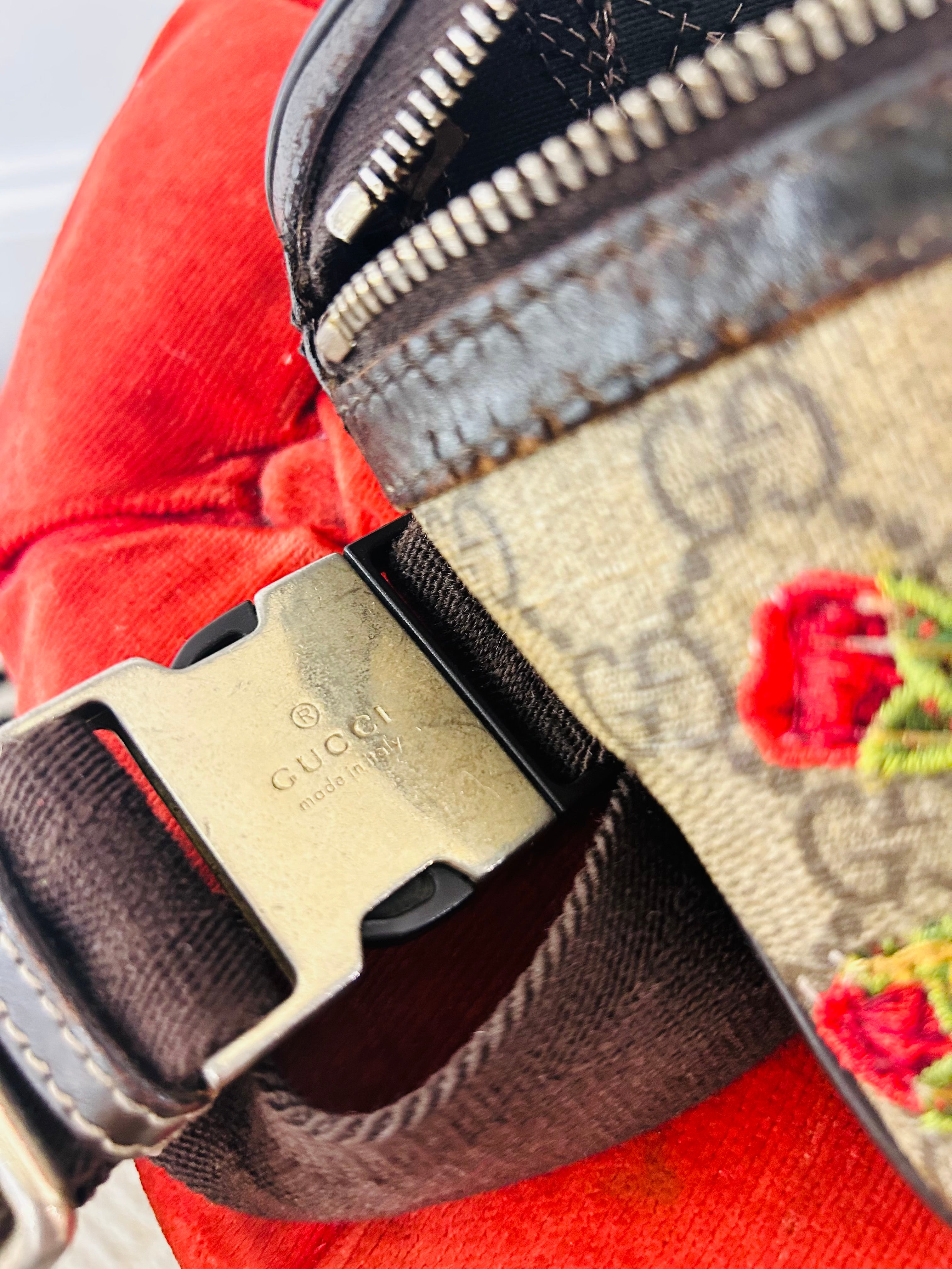 OOAK Upcycled Vintage Gucci GG Canvas Floral & Bee Belt Bag