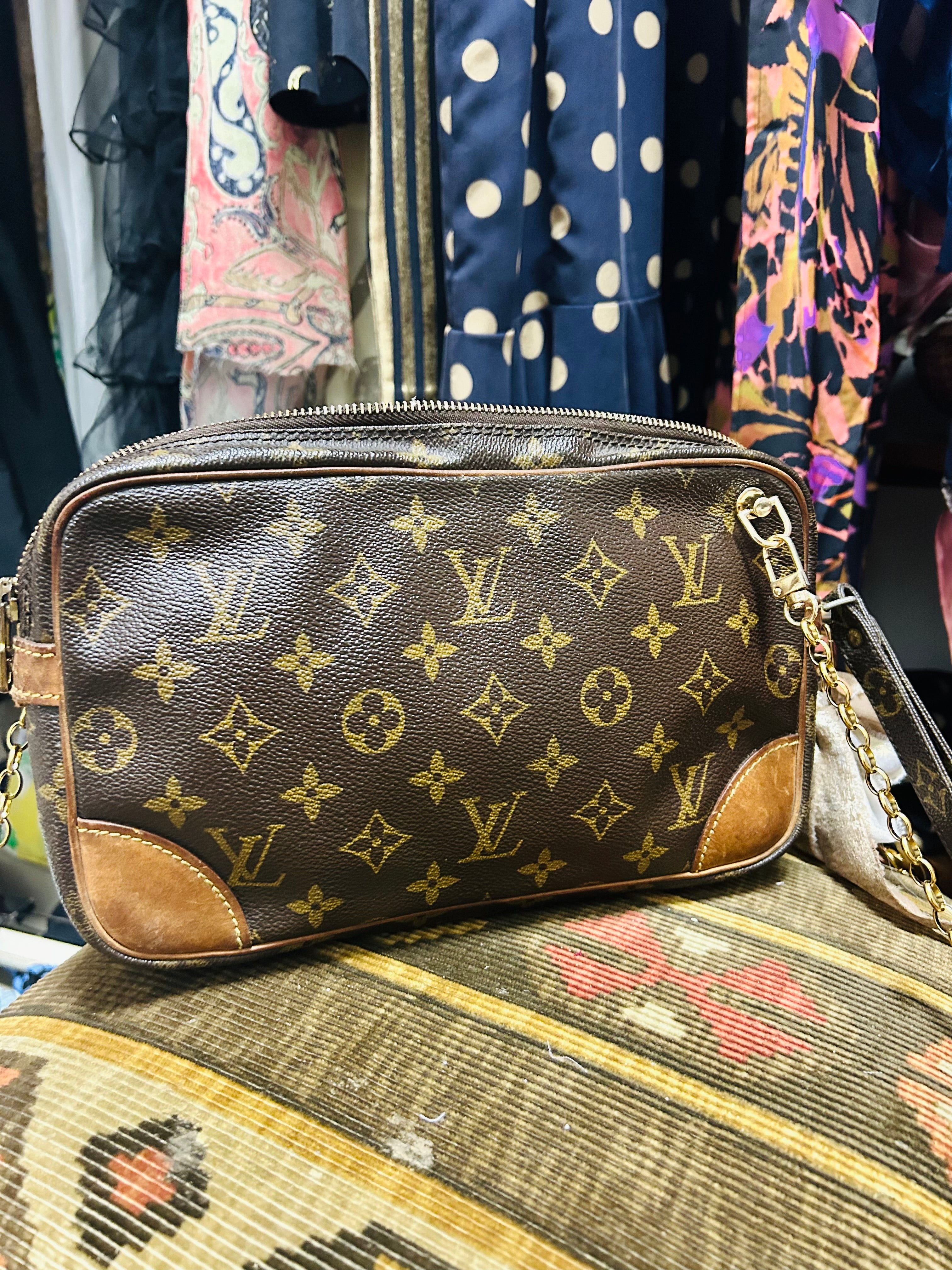 OOAK Vintage 1987 Louis Vuitton Clutch w/ Bow Charm