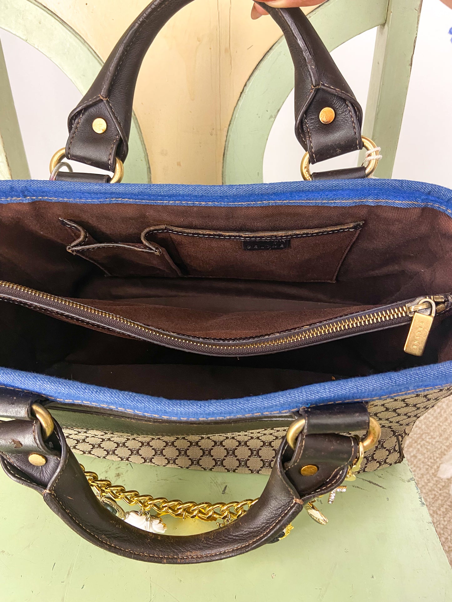 OOAK Vintage Celine Denim Trim Purse