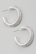 Intricate Faceted Bead Metallic Hoop Earrings