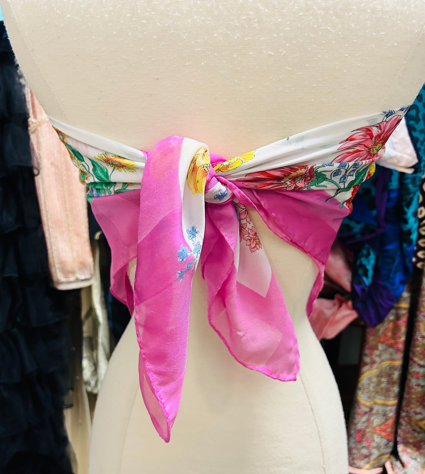 OOAK Vintage Floral Scarf Top