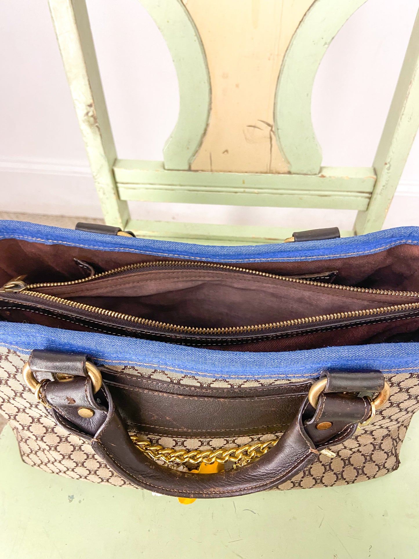 OOAK Vintage Celine Denim Trim Purse