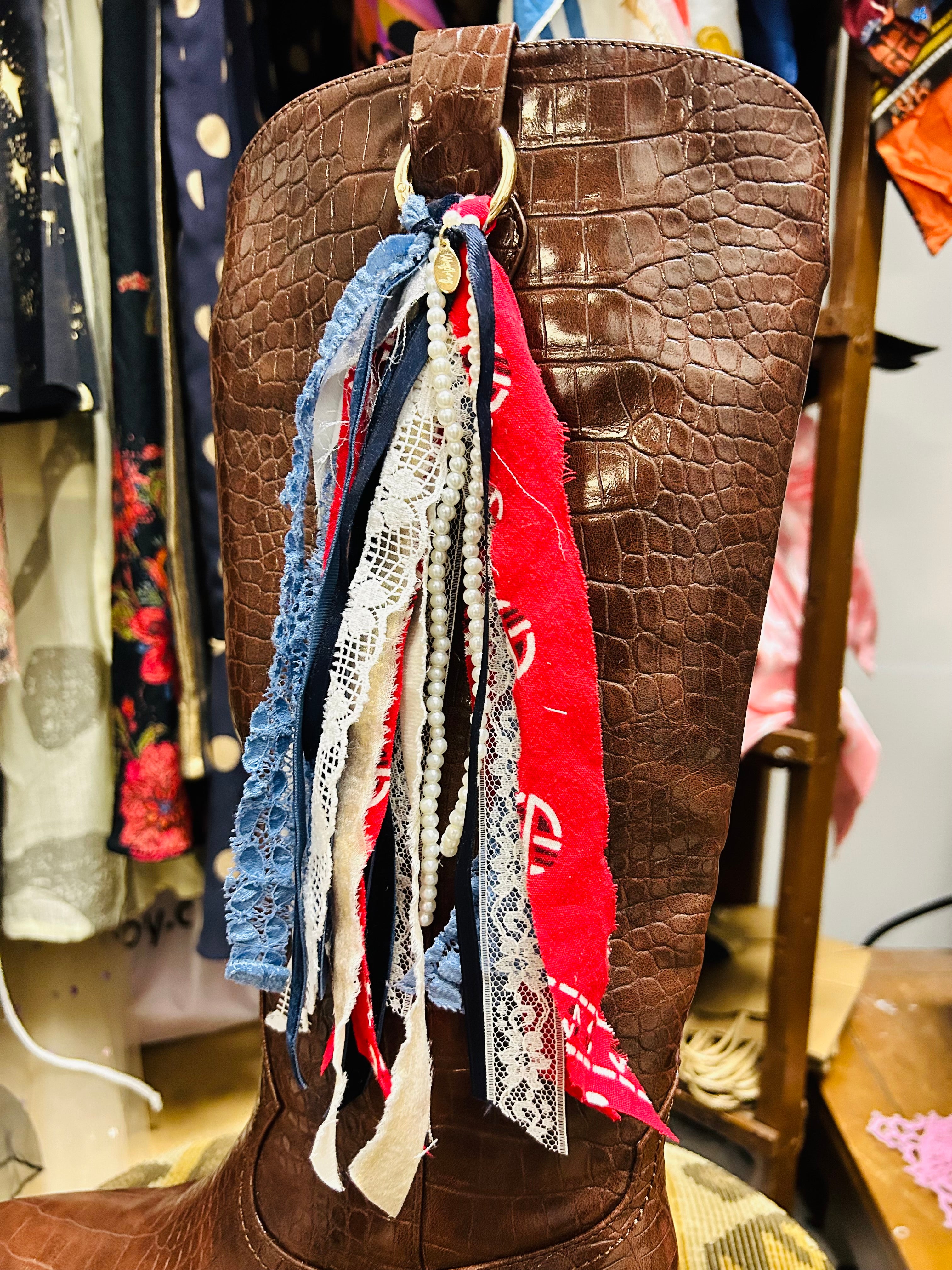 Handmade Medium Fabric Boot Charm