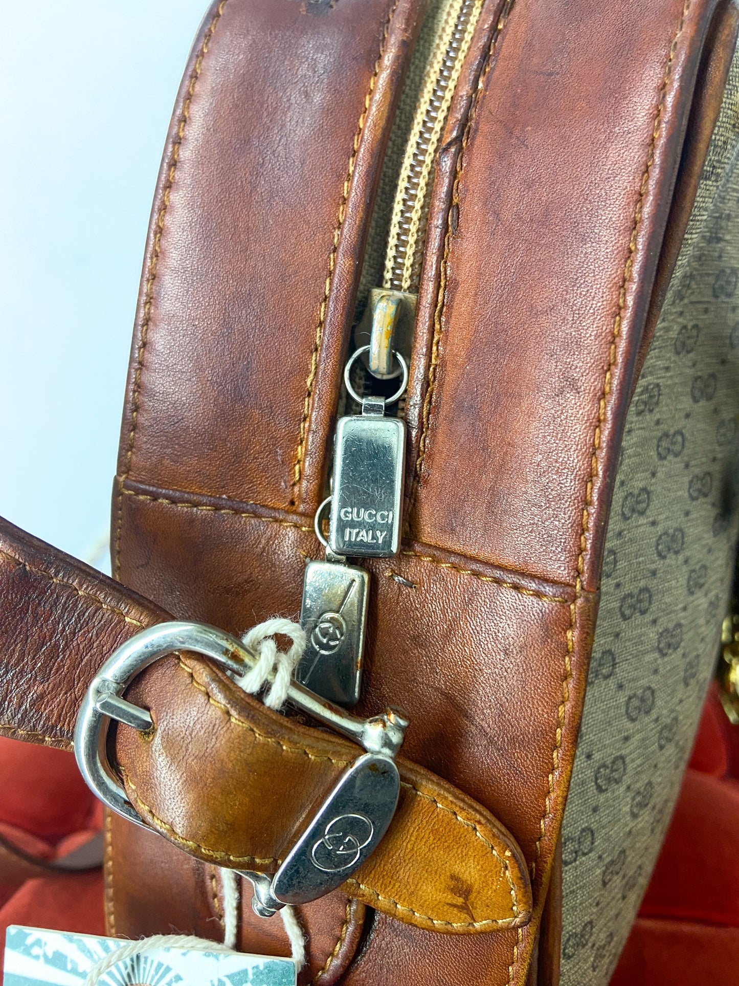 OOAK Vintage Gucci Purse w/ Leather Frame & Bag Chain