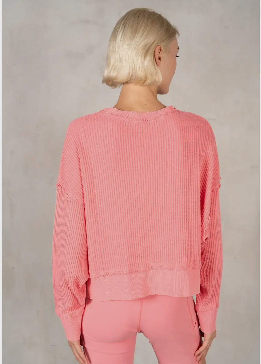 LS Waffle Oversized Top