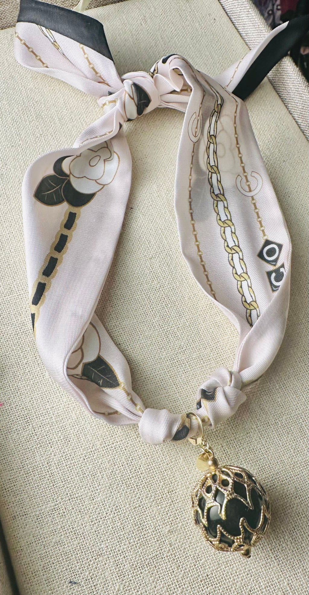 Tie On Scarf Necklace for Clip On Charms