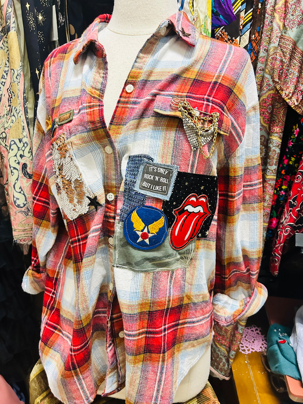 OOAK Rolling Stones Vintage Flannel