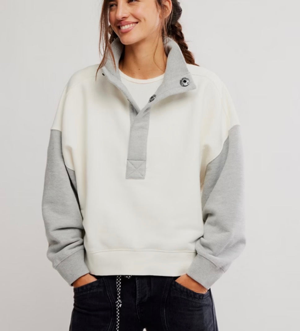 FREE PEOPLE COLORBLOCK TIMELESS PULLOVER
