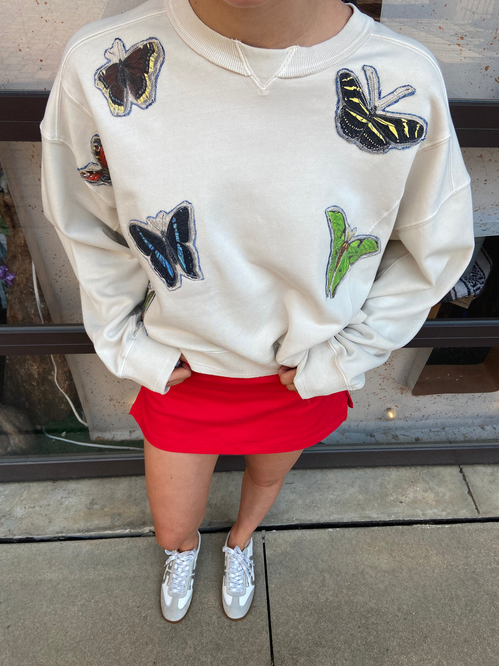 OOAK Butterfly Patch Sweatshirt