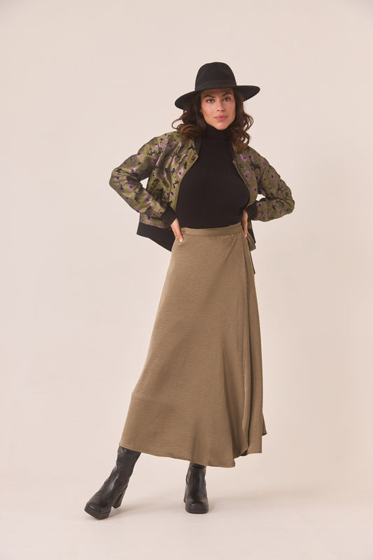 Nekane BOW WRAPPED SATIN SKIRT