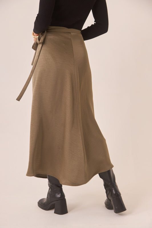 Nekane BOW WRAPPED SATIN SKIRT