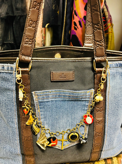 OOAK Denim Patched Vintage Gucci Bag