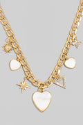 Shell Hearts And Stars Charms Chain Necklace