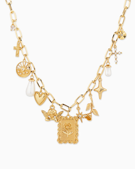 Framed Rose Charm Necklace