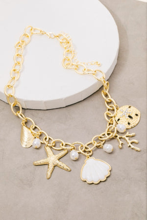 Assorted Sealife Charms Chain Necklace
