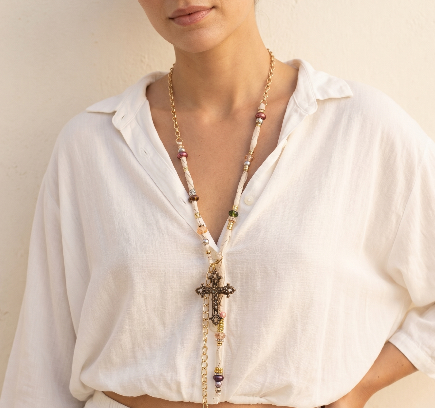 OOAK Cross & Scarf Belt or Necklace