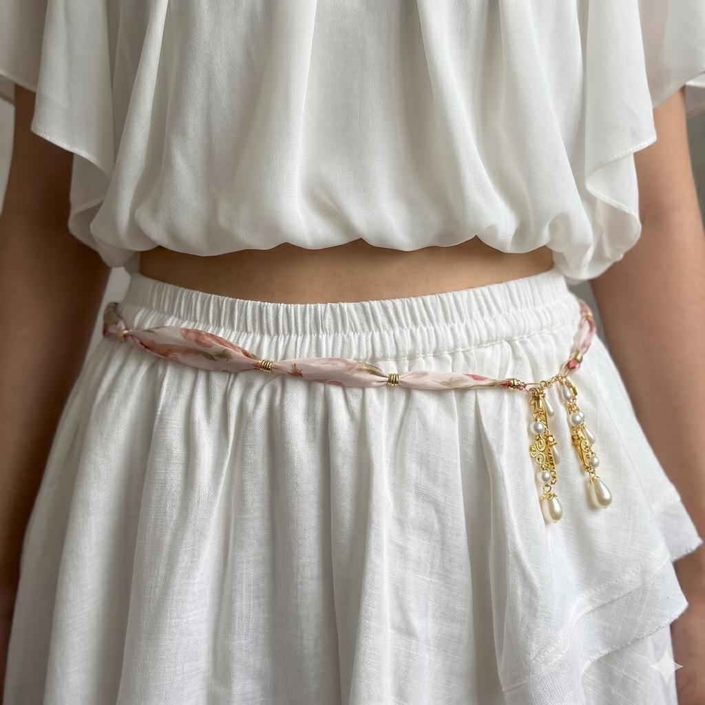 OOAK Chiffon & Charms Necklace or Belt