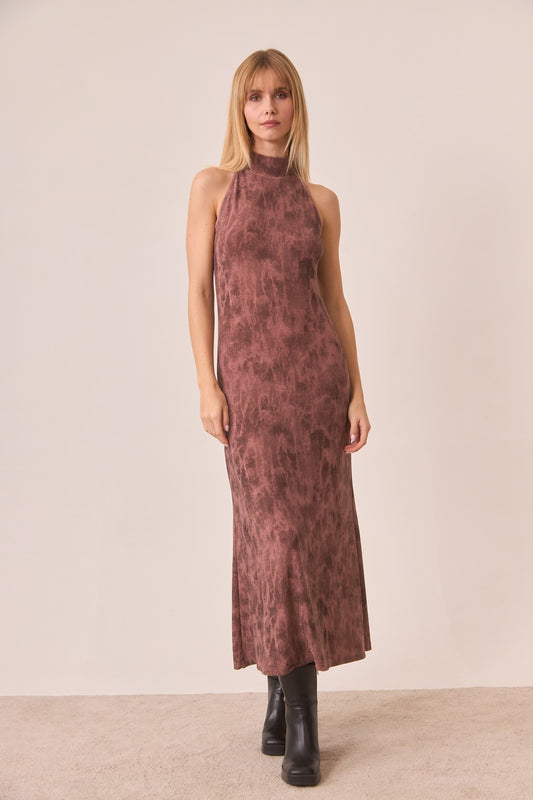 Nekane HALTER NECK TIE-DYE LUREX DRESS