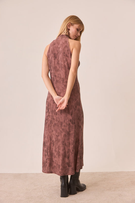 Nekane HALTER NECK TIE-DYE LUREX DRESS