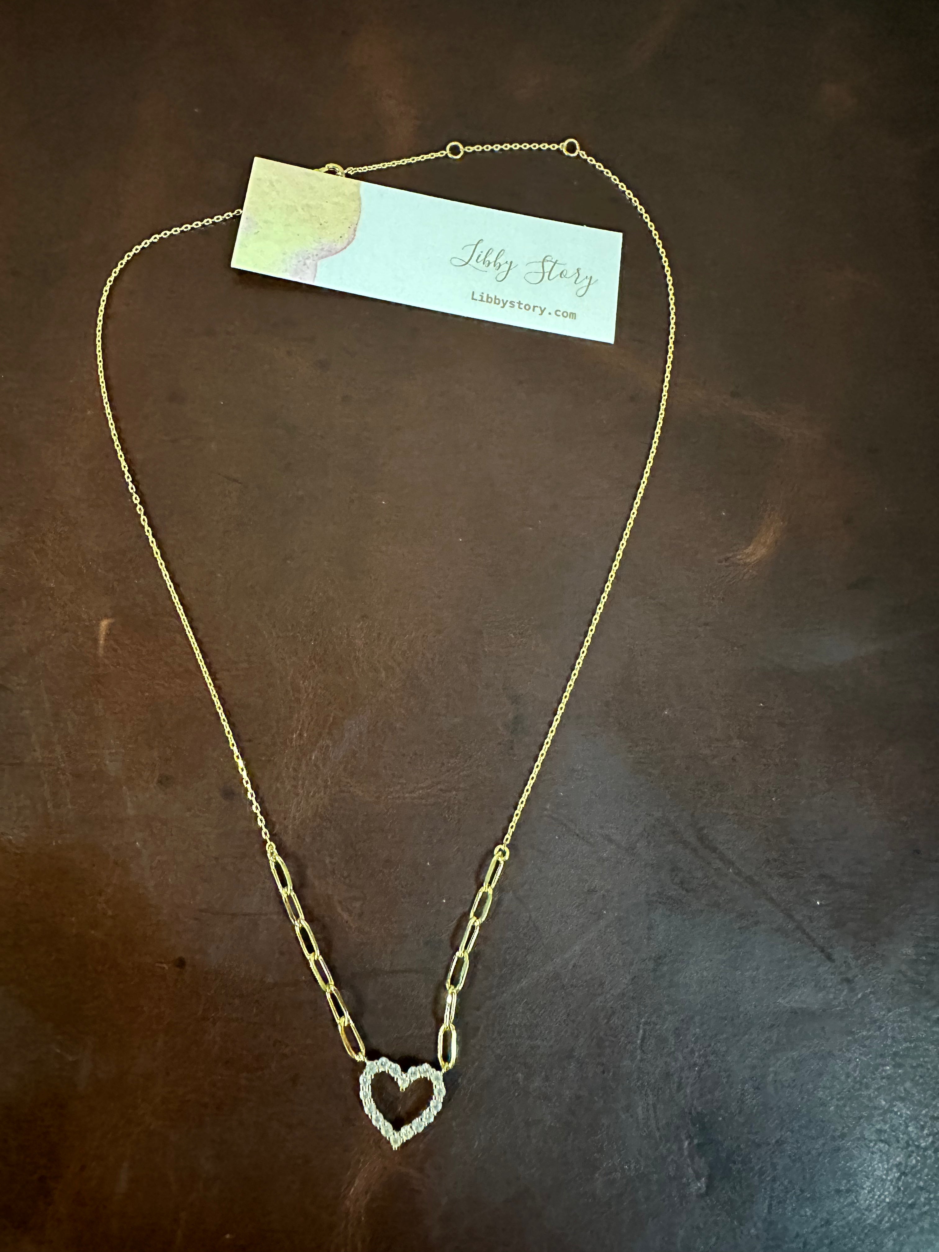 LUXE PAVE HEART NECKLACE