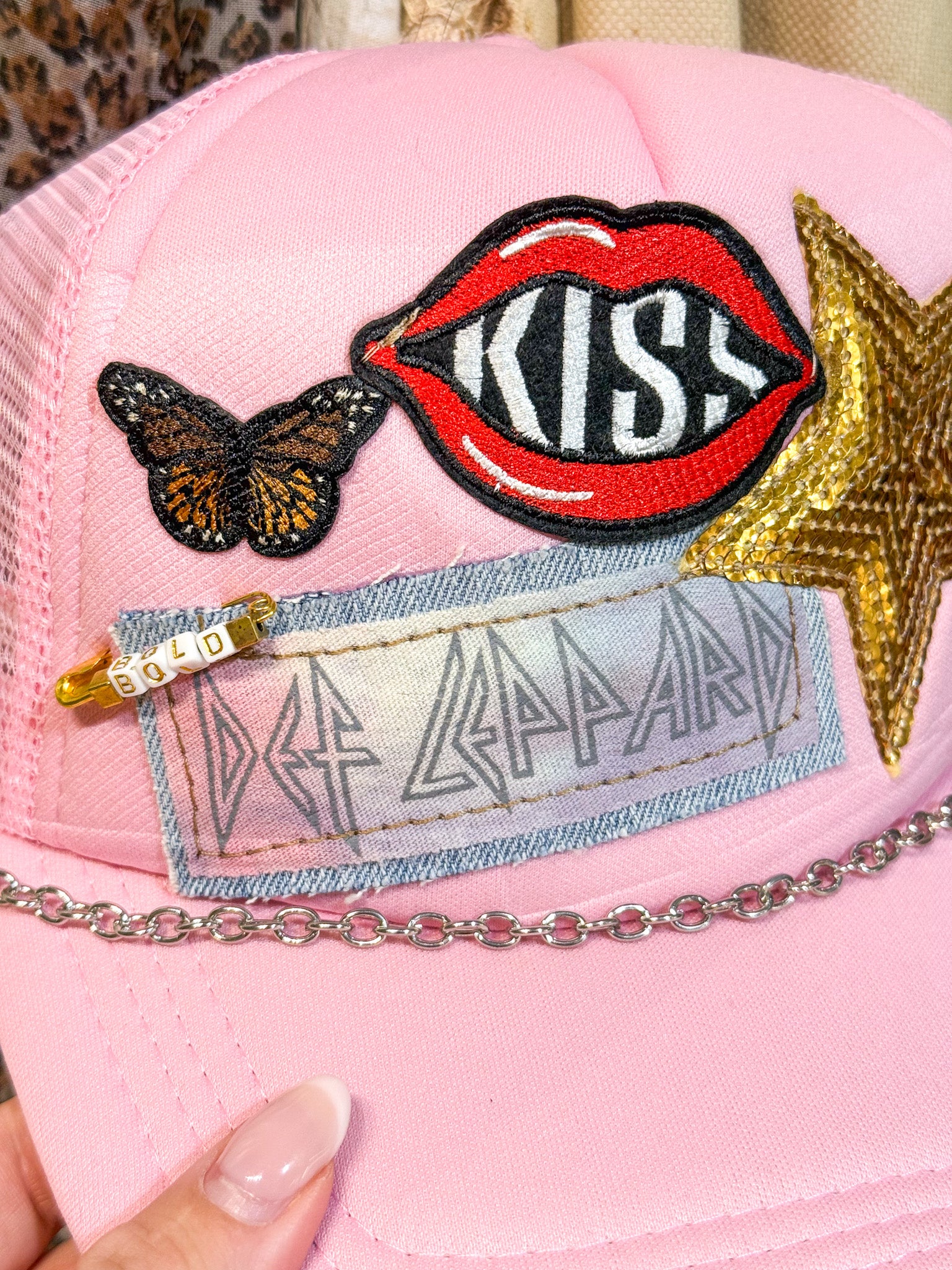 OOAK Def Leppard Patchwork Trucker Hat