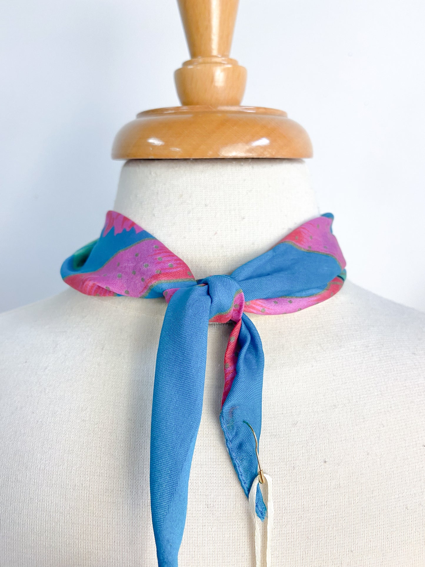 OOAK Vintage Scarf Cameo Necklace