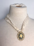 Handmade Brooch Fabric Necklace | One-of-a-Kind