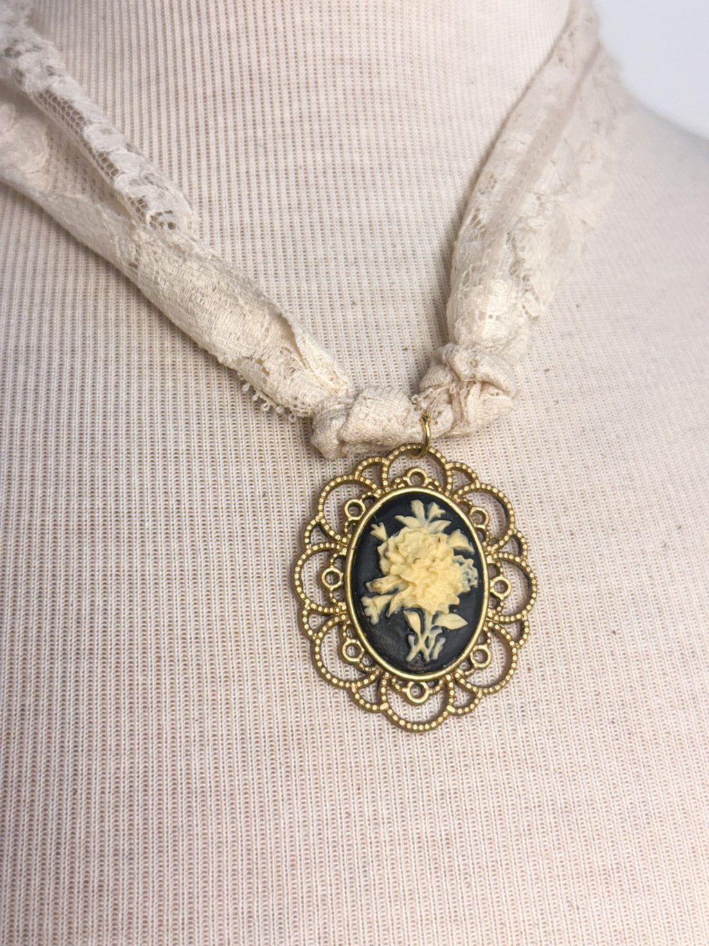 Handmade Brooch Fabric Necklace | One-of-a-Kind